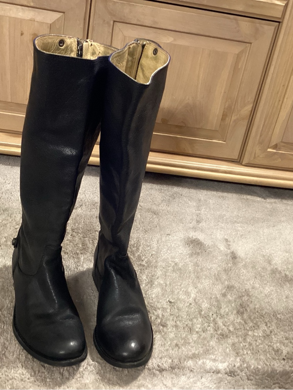Frye Tall Black Leather Over-the-Knee Boots